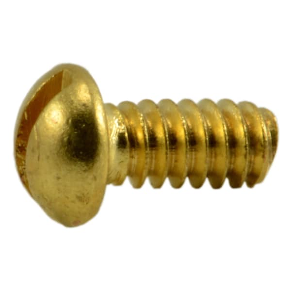 Midwest Fastener #4-40 x 1/4 in Slotted Round Machine Screw, Plain Brass, 60 PK 62172 - main